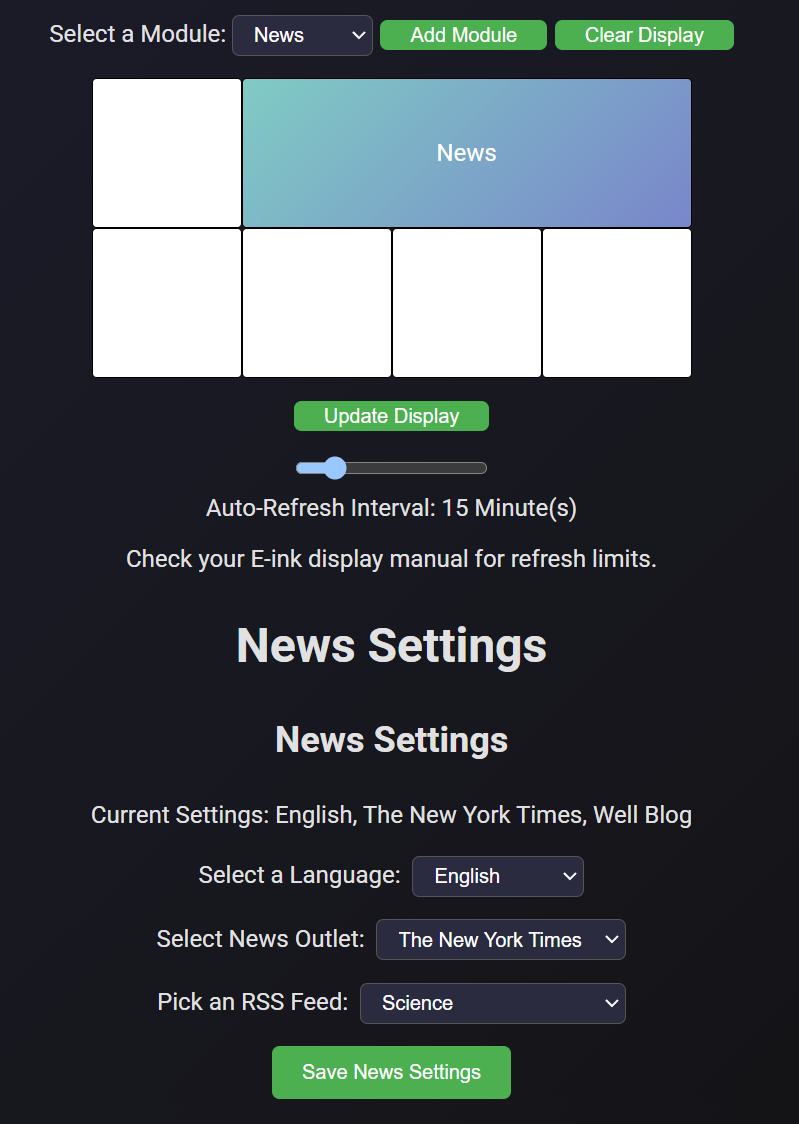 News Headlines Module GUI